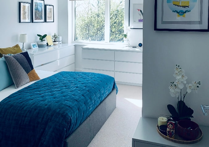Bedroom in Blue and White