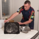 Electrodry Mattress Cleaning Technician Showing Collected Dead Skin Dust Mites