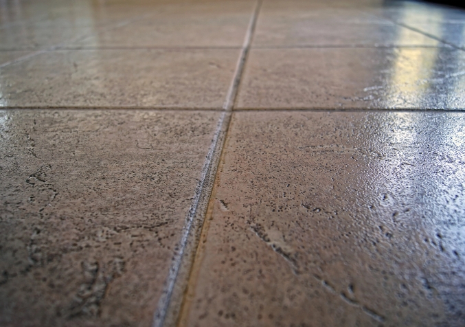 Close Up Shot Of Dirty Grout