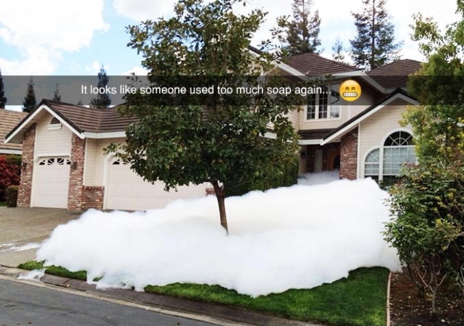 Foam Exiting from a Modern House