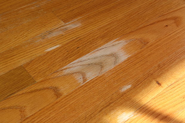 white spots on wood floor