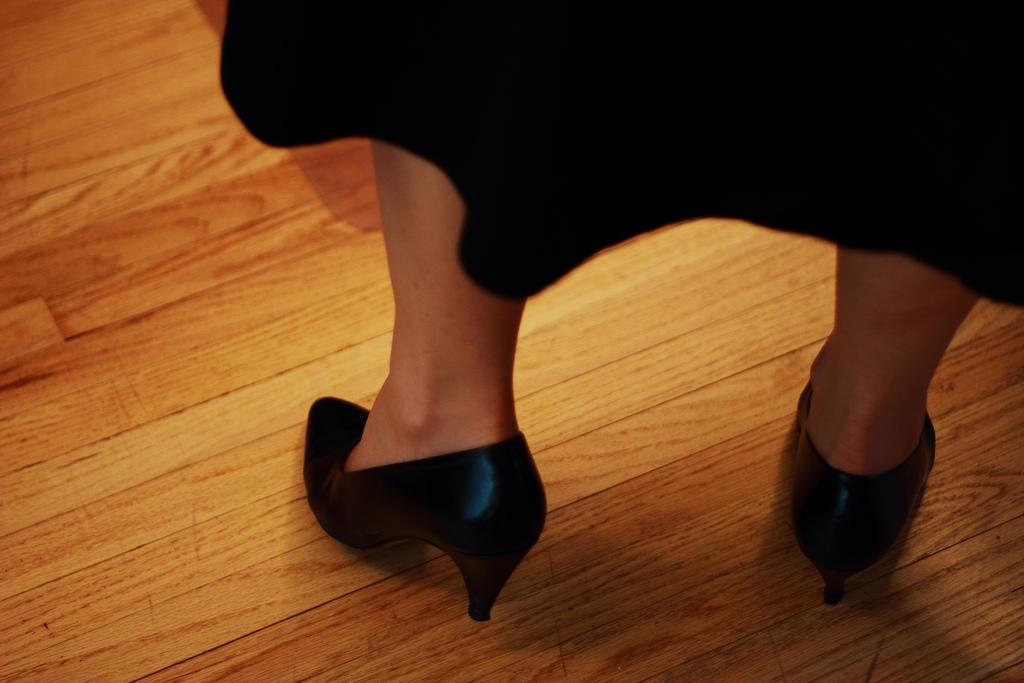 heels on wood floor